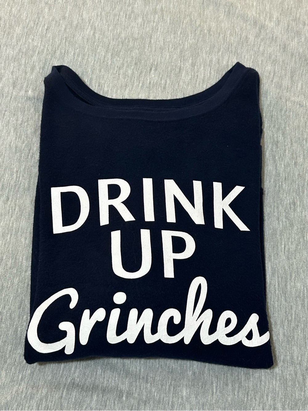 Women's Navy "Drink Up Grinches" Graphic Sweater